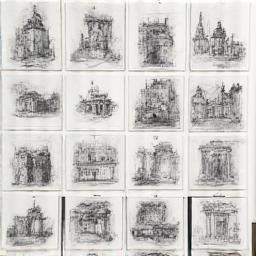 Student portfolio sketches and observational drawings